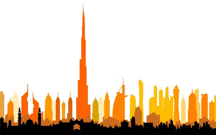 700x438 Dubai Skyline Vector Wall Mural We Live To Change