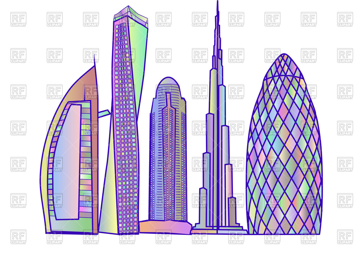 1200x844 Dubai Skyline Vector Image Vector Artwork Of Travel Arkela