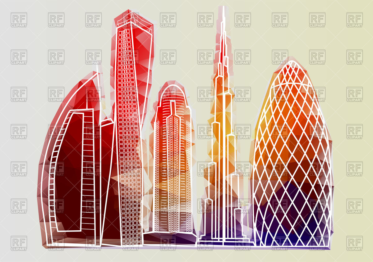 1200x844 Dubai Skyline Background Vector Image Vector Artwork Of