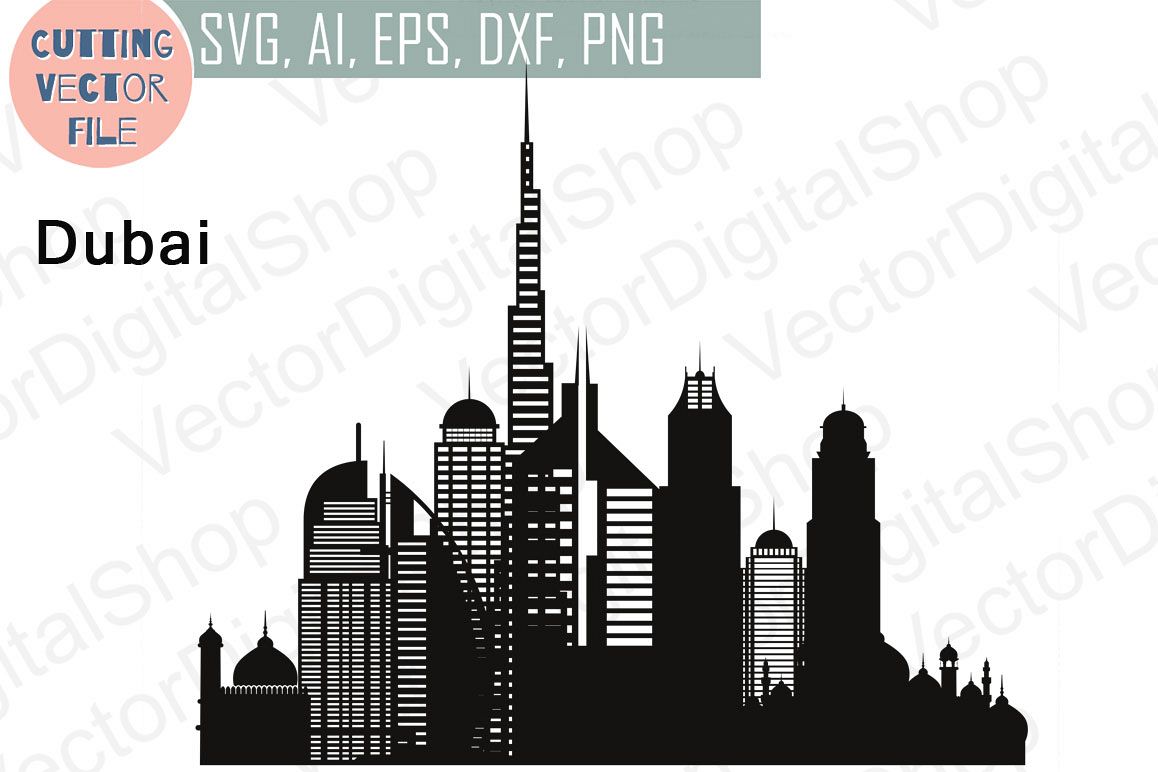 1158x772 Dubai Vector, Travel Skyline United Arab Emirates, Svg, Jpg, Png