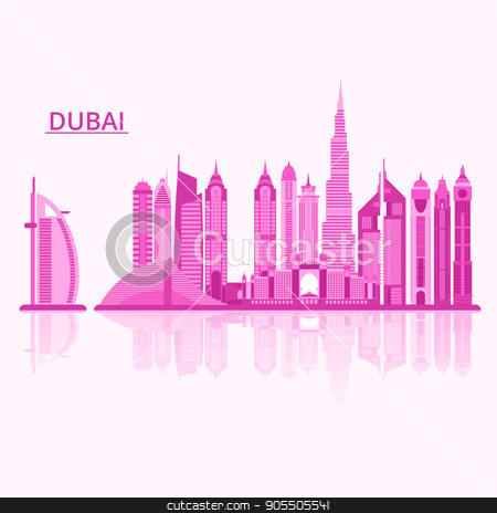 450x464 Vector Illustration Of Dubai City Stock Vector