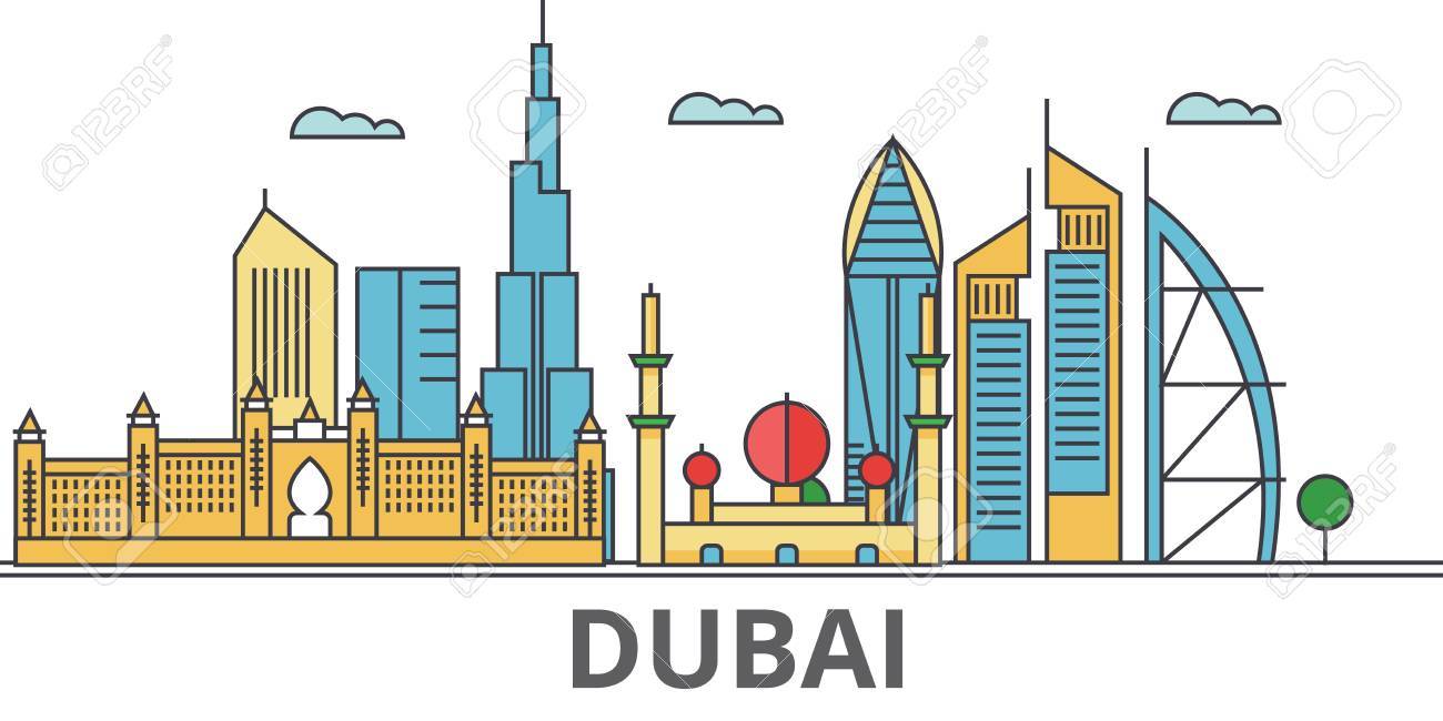 1300x650 City Clipart Dubai City