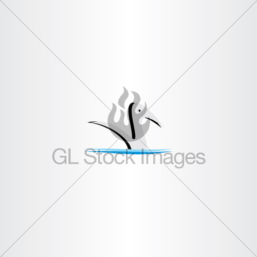 500x500 Duck In Water Logo Vector Sign Element Gl Stock Images