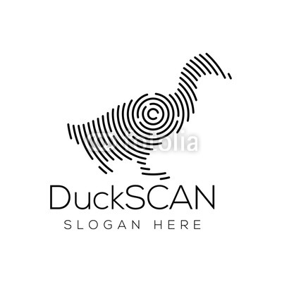 400x400 Duck Scan Technology Logo Vector Element. Animal Technology Logo