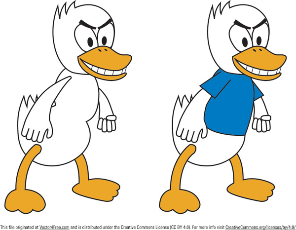 600x466 Fighting Duck Vector Free Vector In Encapsulated Postscript Eps