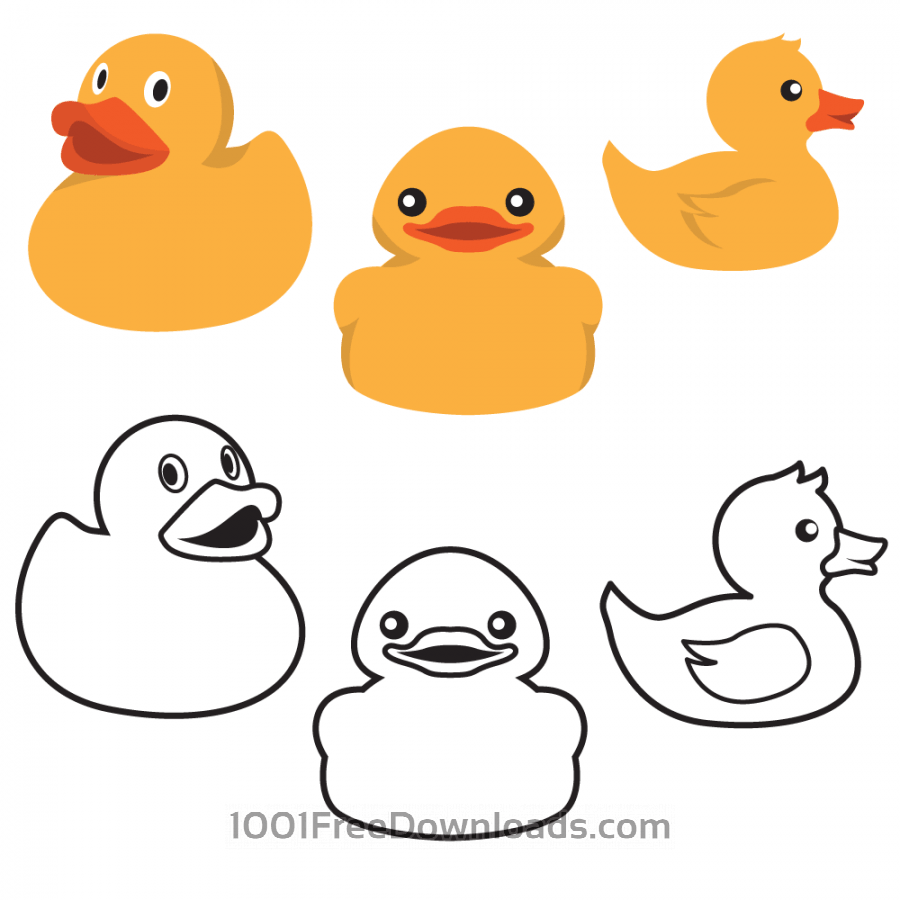 900x900 Free Vectors Rubber Duck Colors And Outlines Abstract