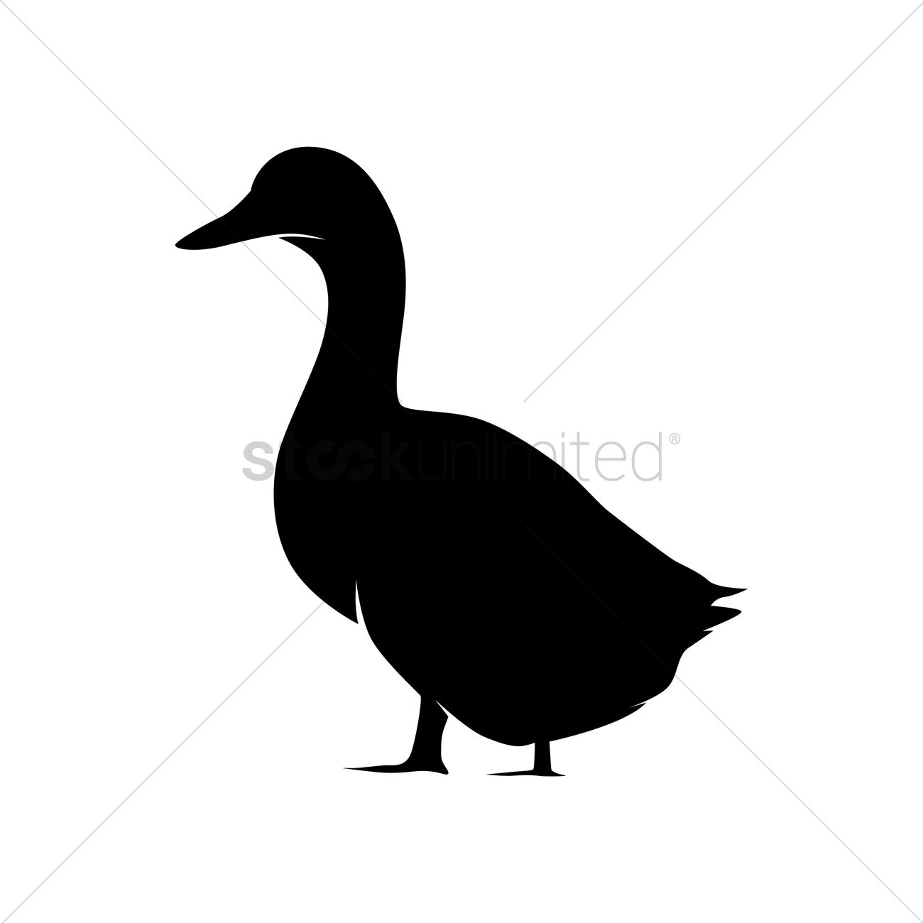 1300x1300 Silhouette Of A Duck Vector Image