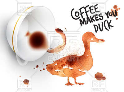 400x296 Poster Drawn Coffee Imprint Of Duck Vector Image Vector Artwork