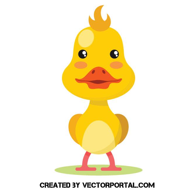 660x660 Yellow Duckling Vector Image