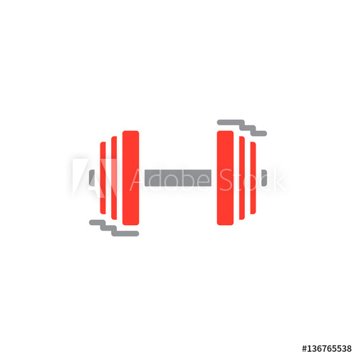 500x500 Dumbbell Icon Vector, Filled Flat Sign, Solid Colorful Pictogram