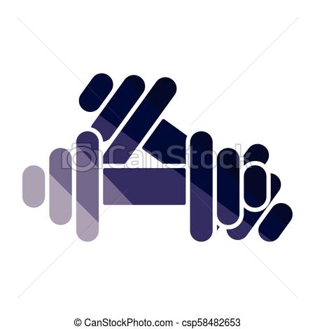 450x470 Dumbbell Icon. Flat Color Design. Vector Illustration.