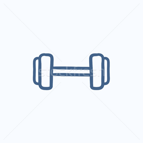 600x600 Dumbbell Sketch Icon. Vector Illustration Andrei Krauchuk