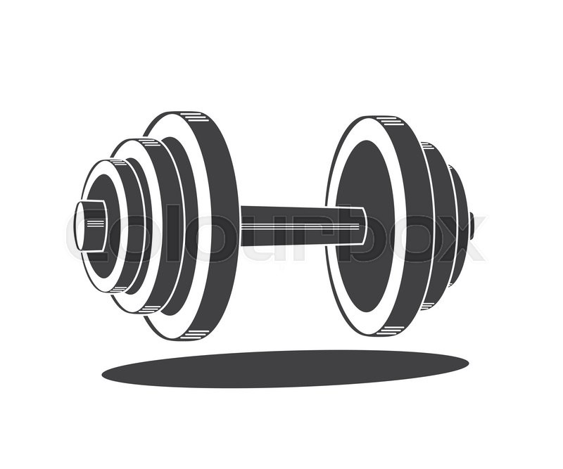800x667 Monochrome Dumbbell Icon, Vector Illustration Isolated On White