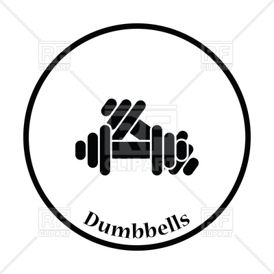 400x400 Thin Circle Design Of Dumbbell Icon Vector Image Vector Artwork