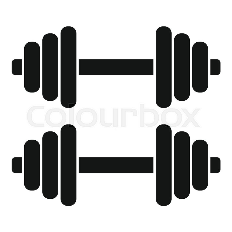 800x800 Two Dumbbells Icon. Simple Illustration Of Two Dumbbells Vector
