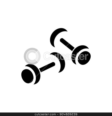 450x464 Vector Simple Dumbbells Icon Stock Vector