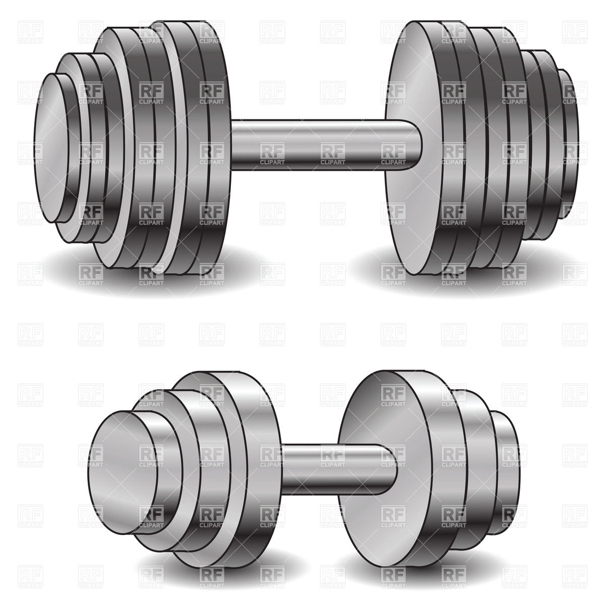 1200x1200 Gray Cartoon Metal Dumbbells Vector Image Vector Artwork Of