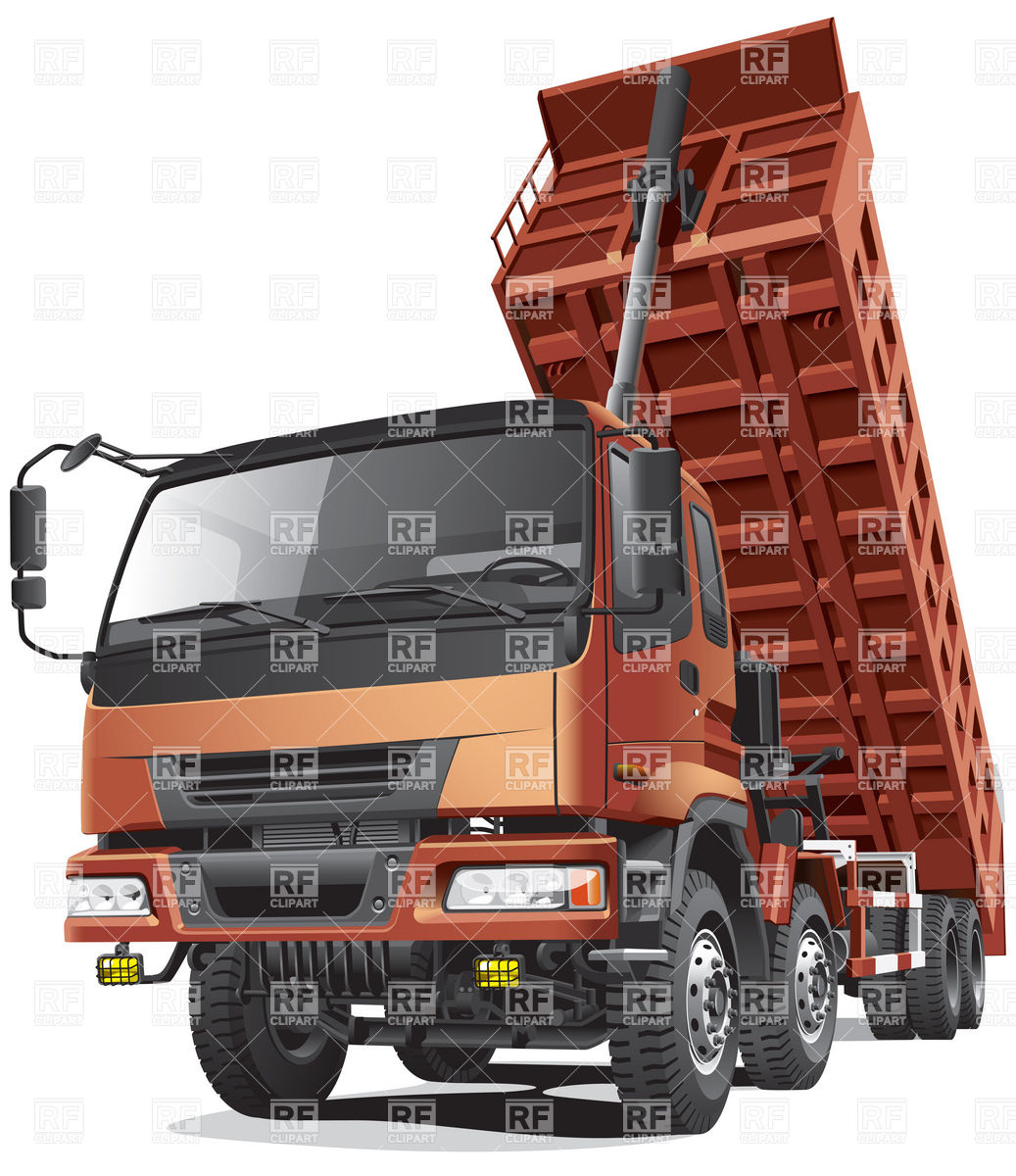 1037x1200 Eight Wheel Dump Truck With Overturned Body Vector Image Vector