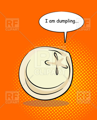 322x400 Dumpling With Speech Bubbles In Pop Art Style Vector Image