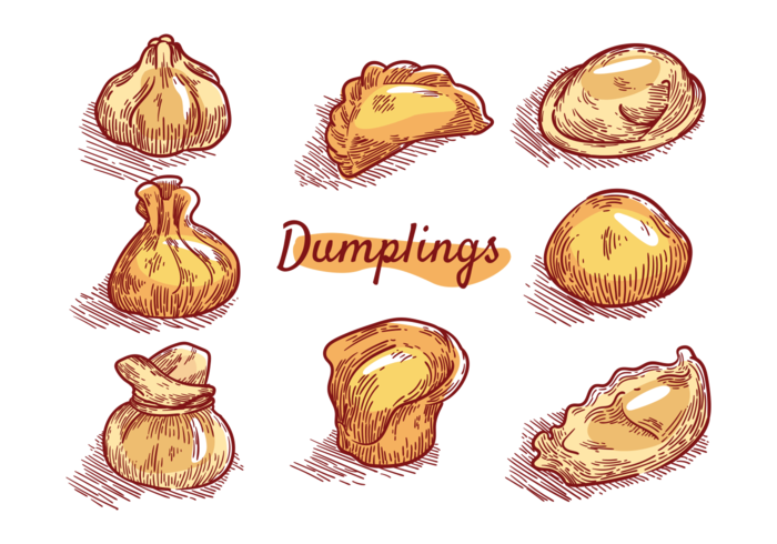 700x490 Dumplings Icons Vector