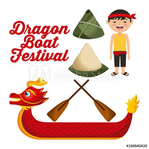 500x500 Dragon Boat Festival Chinese Man Rice Dumpling Vector Illustration
