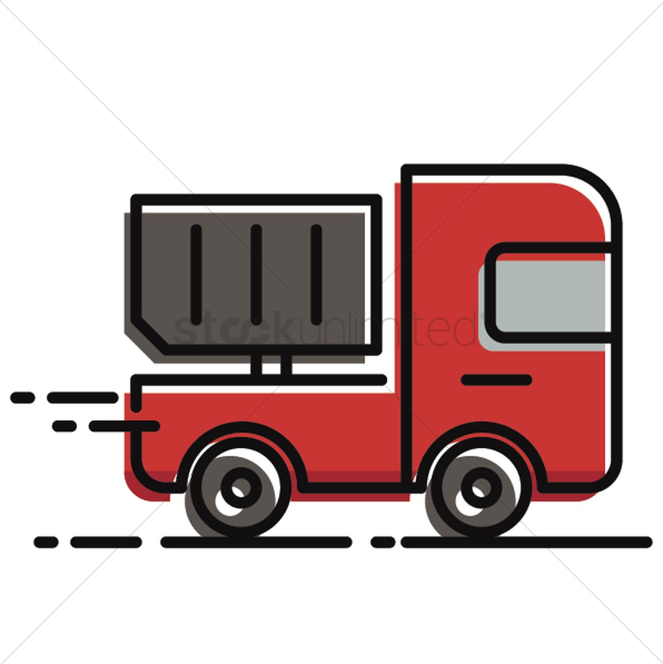 1298x1300 Dumpster Truck Vector Image