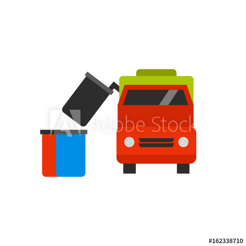 500x500 Garbage Truck Removing Dumpster Vector Icon