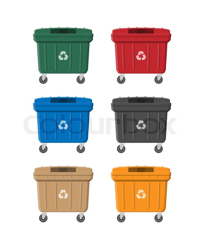 656x800 Huge Waste Trash Can Isolated On White. Container For Garbage