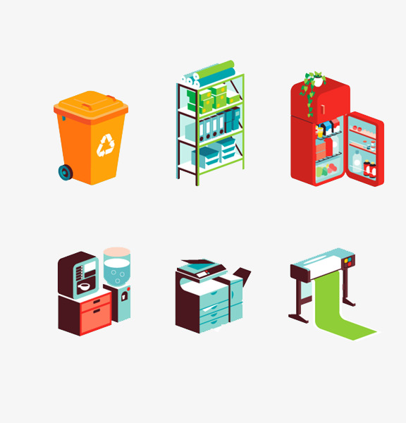 576x600 Office Equipment Company, Dumpster, Shelves, Drinking Fountains