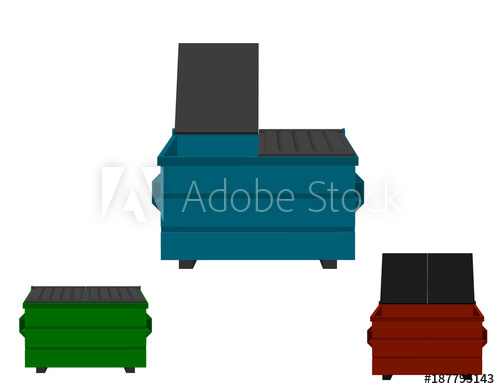 500x389 Recycling Dumpster Set. Isolated On White Background.3d Vector