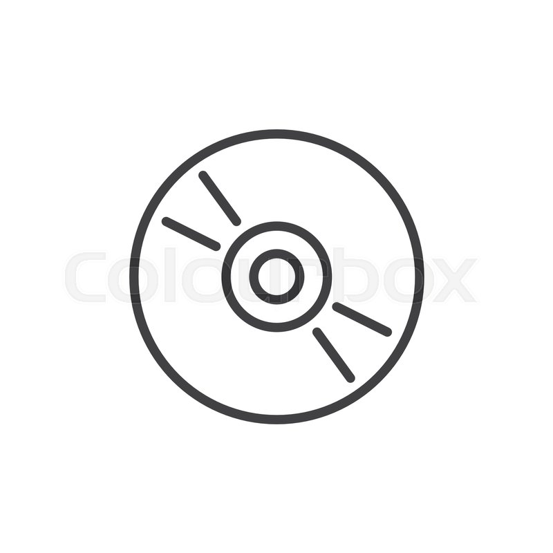 800x800 Cd, Dvd Compact Disc Line Icon, Outline Vector Sign, Linear Style