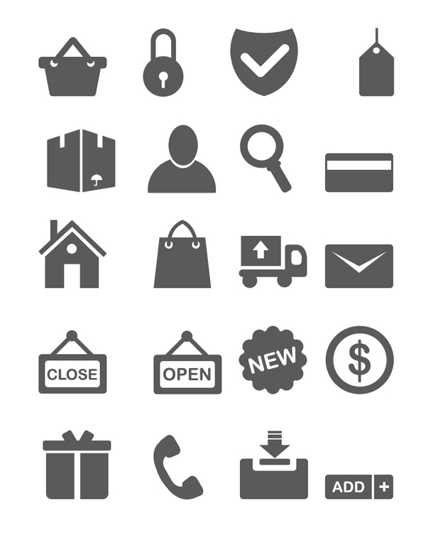 600x750 20 Minimal Ecommerce Icons (Vector Psd)