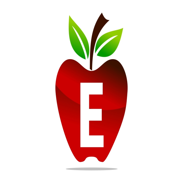 640x640 Apple Letter E Logo Design Template Vector, Design, Eating, Food