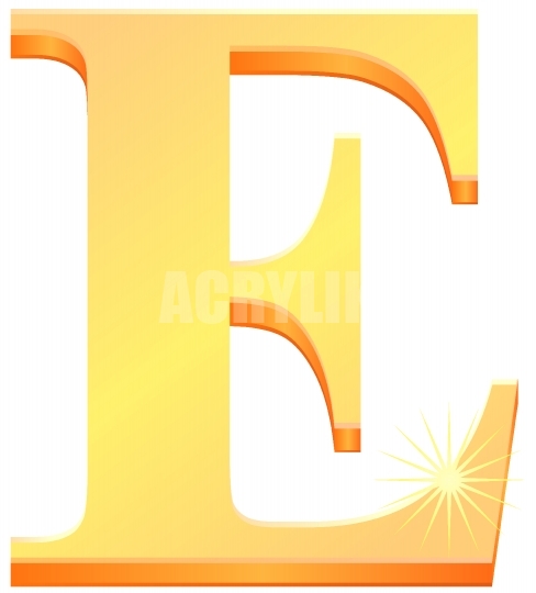 488x540 Gold Letter E In 3d Vector