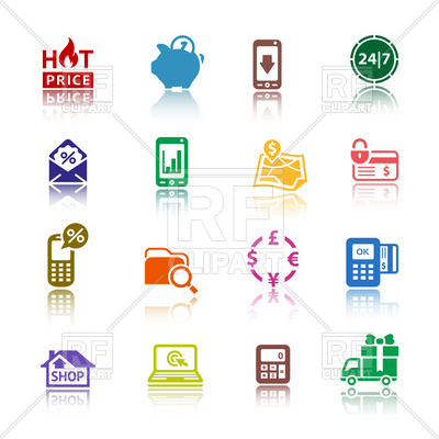 400x400 Banking And E Commerce Icons Vector Image Vector Artwork Of