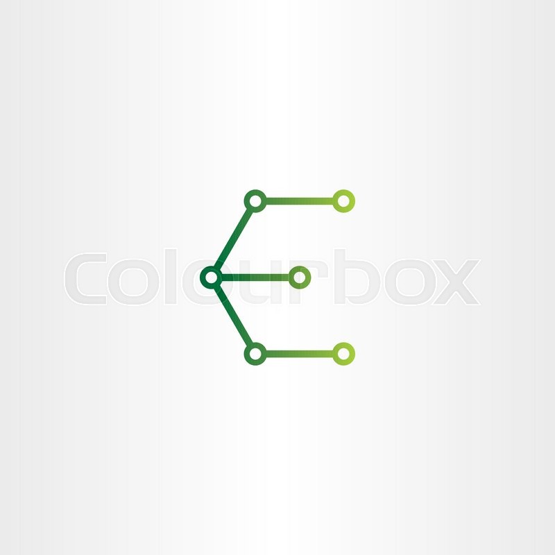 800x800 Letter E Logo Electronics Circuit Icon Vector Symbol Stock