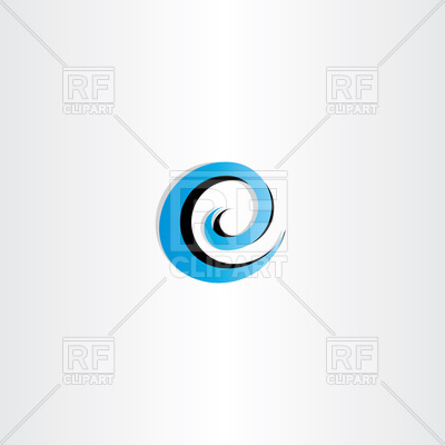 400x400 Letter E Water Wave Spiral Icon Vector Image Vector Artwork Of