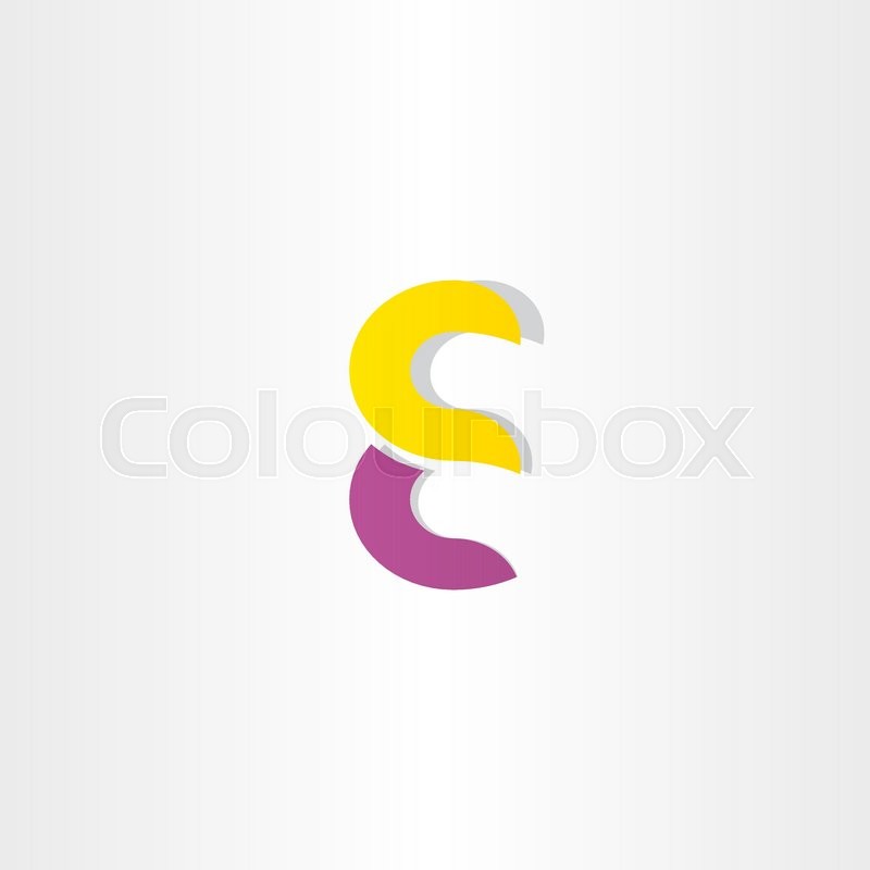 800x800 Purple Yellow Letter E Logotype Logo Symbol Font Stock Vector