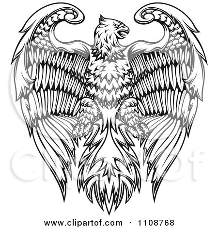 450x470 Black And White Heraldic Eagle Crest Posters, Art Prints By Vector