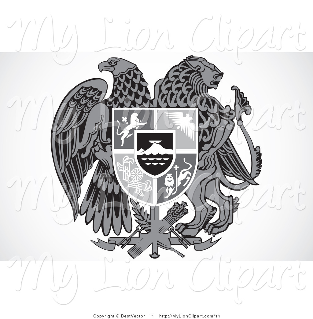 1024x1044 Vector Lion Clipart Of A Lion And Eagle Heraldic Shield By