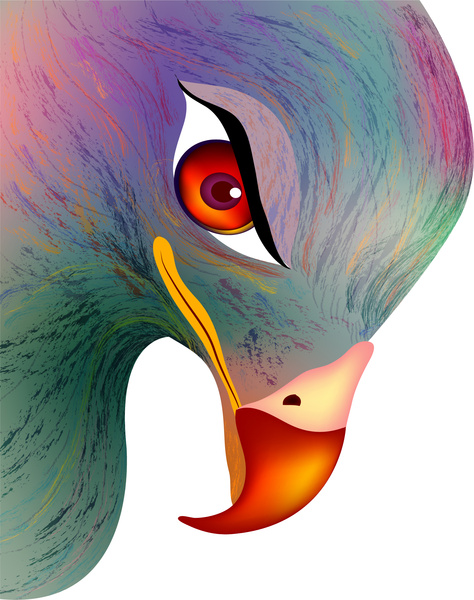 474x600 Eagle Face With Red Eye Free Vector In Adobe Illustrator Ai ( .ai