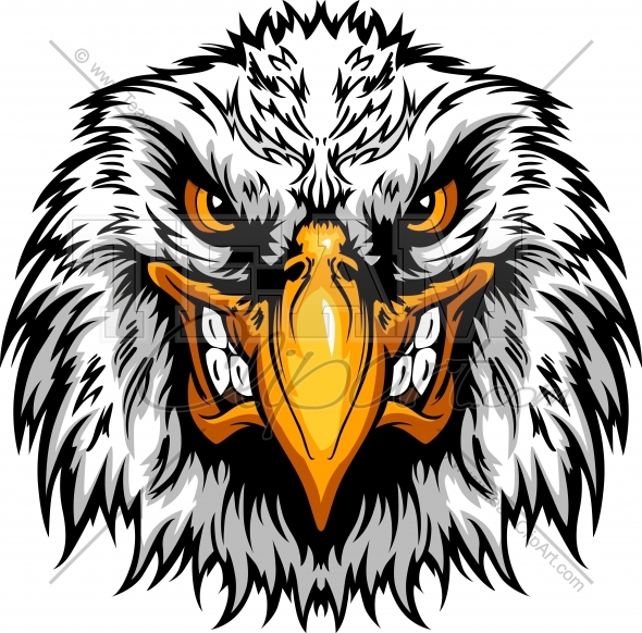 590x582 Angry Eagle Head Clipart Mascot Graphic Vector Clipart Logo
