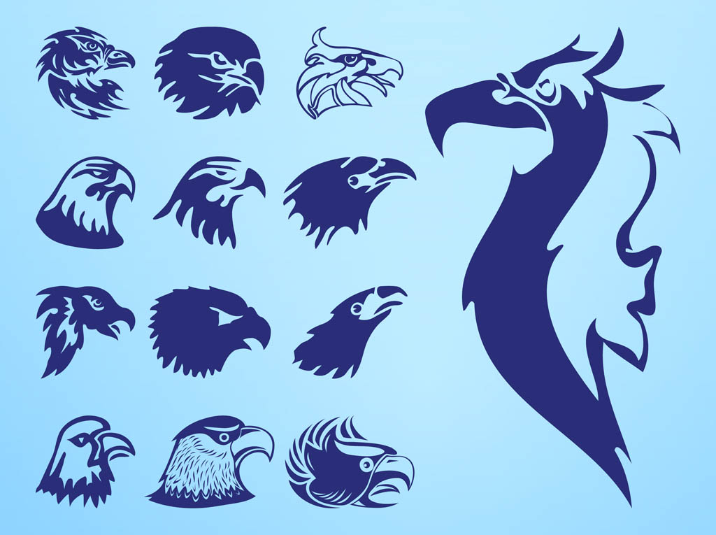 1024x765 Eagle Heads Set Vector Art Amp Graphics