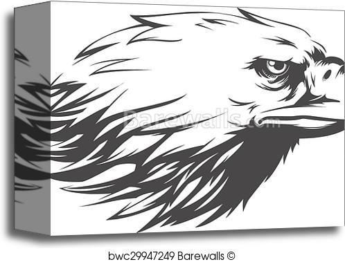 498x379 Canvas Print Of Eagle Head Vector