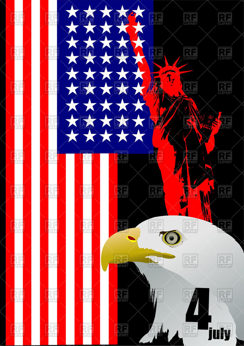 847x1200 Statue Of Liberty And Eagle Head On Us Flag