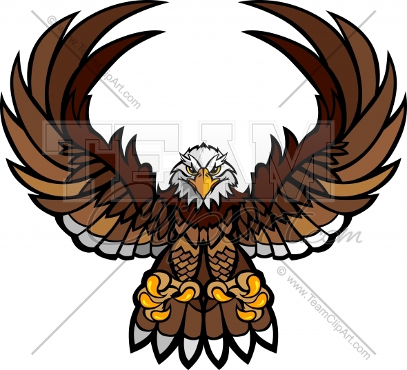 590x537 Eagle Mascot Clipart With Spread Wings And Talons Vector File