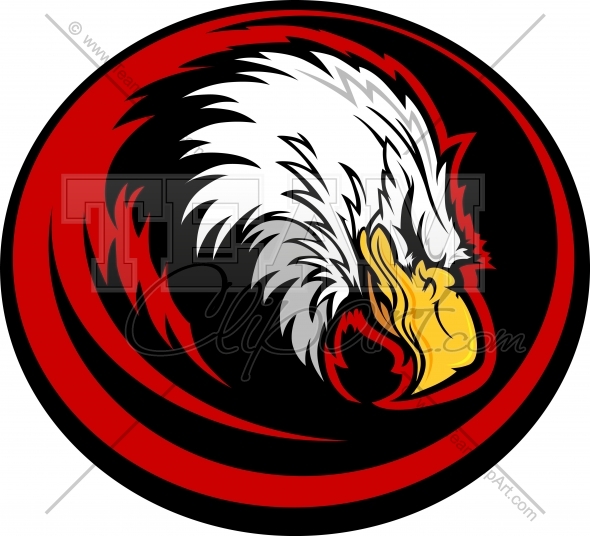590x536 Eagle Mascot Head In Circle Background Vector Clipart Image