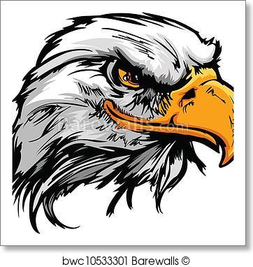 362x382 Art Print Of Graphic Head Of A Bald Eagle Mascot Vector