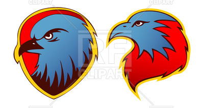 400x213 Emblem Template With Profile Of Head Of An Eagle Vector Image