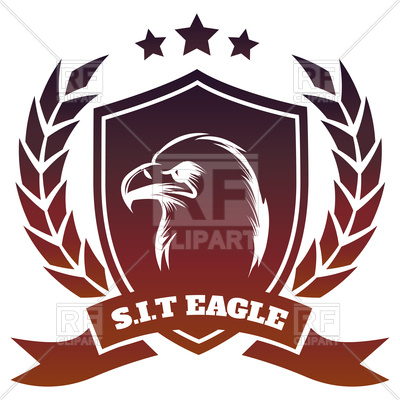 400x400 Medieval Shield With Engraving Eagle On White Background Vector